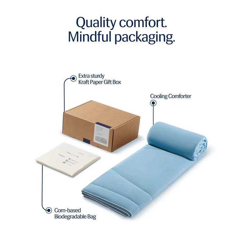 Couette rafraîchissante REST® Evercool® pour lit double ou queen size pour les dormeurs chauds Literie toutes saisons pour rester au frais en cas de transpiration nocturne Couverture légère et respirante 90"x90" Pouces Bleu Aqua