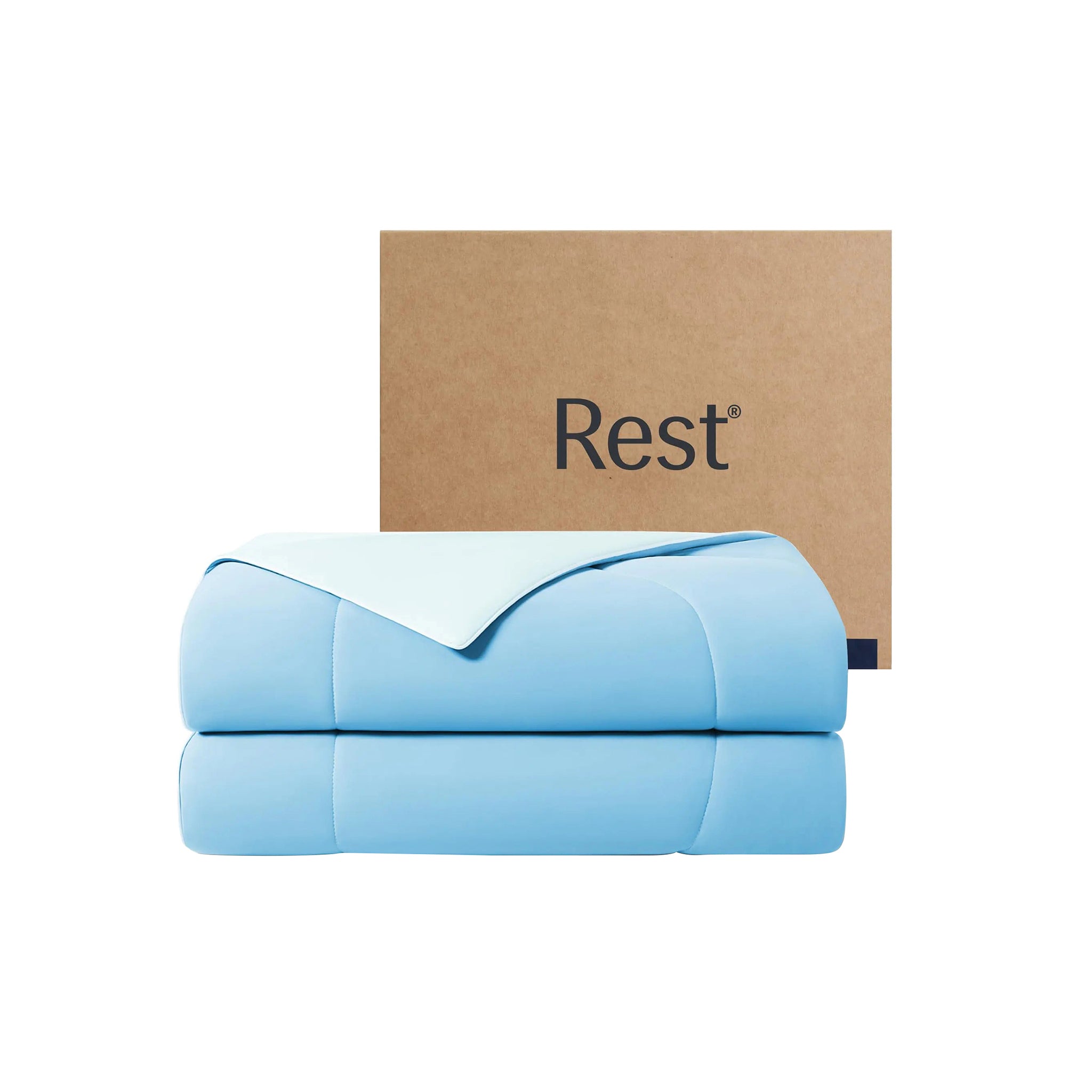 Couette rafraîchissante REST® Evercool® pour lit double ou queen size pour les dormeurs chauds Literie toutes saisons pour rester au frais en cas de transpiration nocturne Couverture légère et respirante 90"x90" Pouces Bleu Aqua
