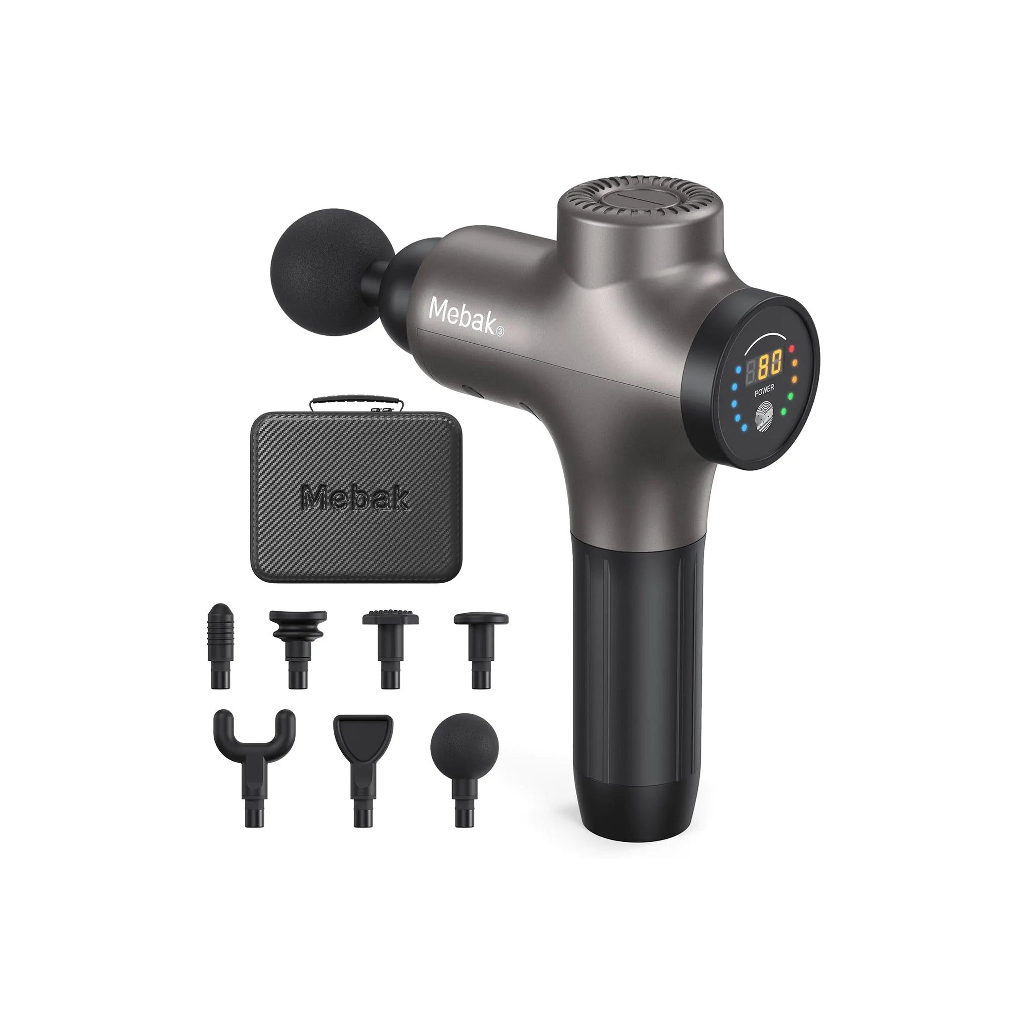 Mebak 3 Massage Gun Massage Gun Tissue Deep For Athletes Athlètes Muscle Muscle Percussion Massage Massage Gun Massageur Pun pour la jambe Borde Back Corps Doulangère Poule Portable Portable Masseur Sport pour lui