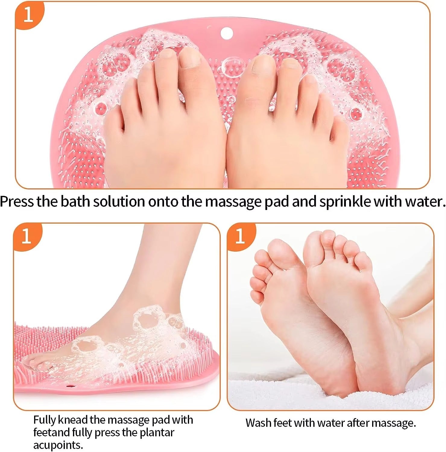 Foot Washing Mat & Massage Scrubber