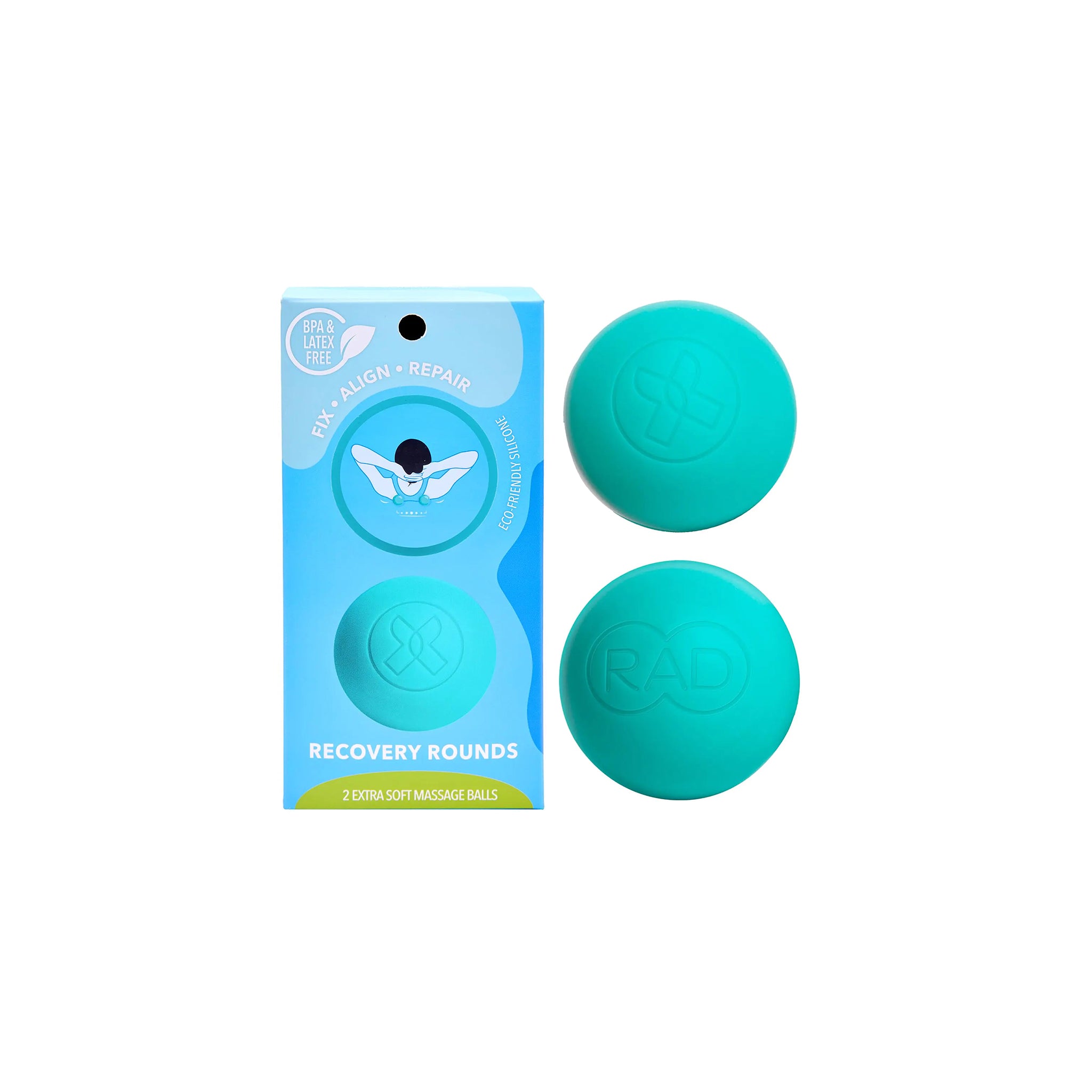 RAD Recovers Route des boules de libération myofasciale (ensemble de 2) - Boules de thérapie extra-douce pour les douleurs au dos avant bras et cou - boules de massage des tissus profonds pour pieds - boules de point de pression Boules de yoga