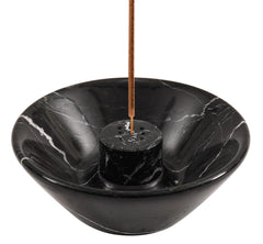 Porte-encens en marbre Radicaln noir 5.5" Porte-encens fait main en pouces avec 9 trous pour bâtonnets d'encens - Idéal pour la décoration de la pièce - Bâtonnets d'encens - Cendriers d'intérieur - Brûleur d'encens