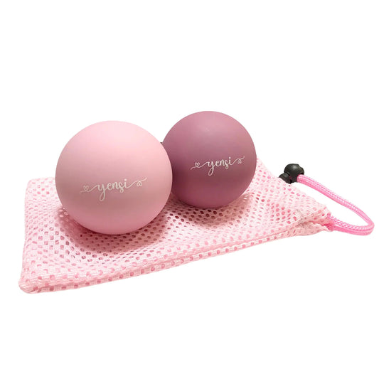 Boules de crosse de massage en silicone pour les nœuds musculaires de thérapie par point de déclenchement et physiothérapie. Ensemble de 2 balles avec sac de transport. Sans latex. Idéal pour le massage des tissus profonds et la libération myofasciale
