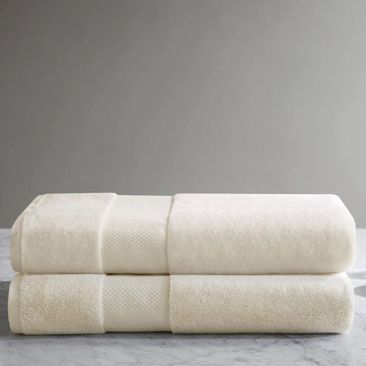 MADISON PARK SIGNATURE Ensemble de draps de bain turcs Serviette de bain 100 % coton 600 g/m² Serviette de corps surdimensionnée 2 pièces Serviette de bain de luxe douce et épaisse de qualité spa à séchage rapide Jumble 35" x 70" Naturel