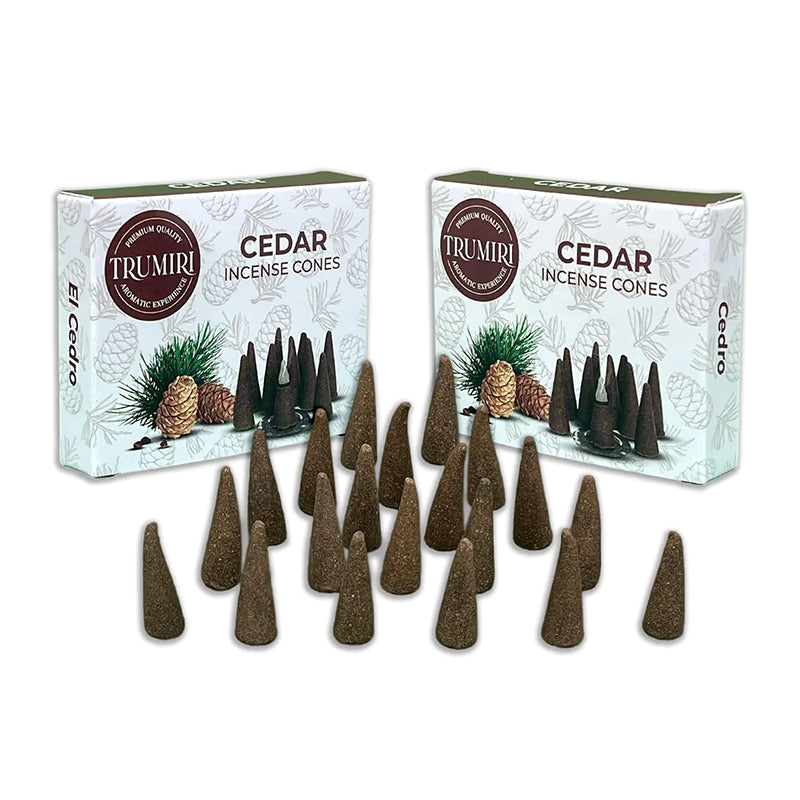Cons encens en cèdre - Total 20 cône Encens - Double paquet de 10 cônes d'encens - cônes d'encens parfumées - Cônes Encens Scents - Cônes d'encens - Cône incitatif