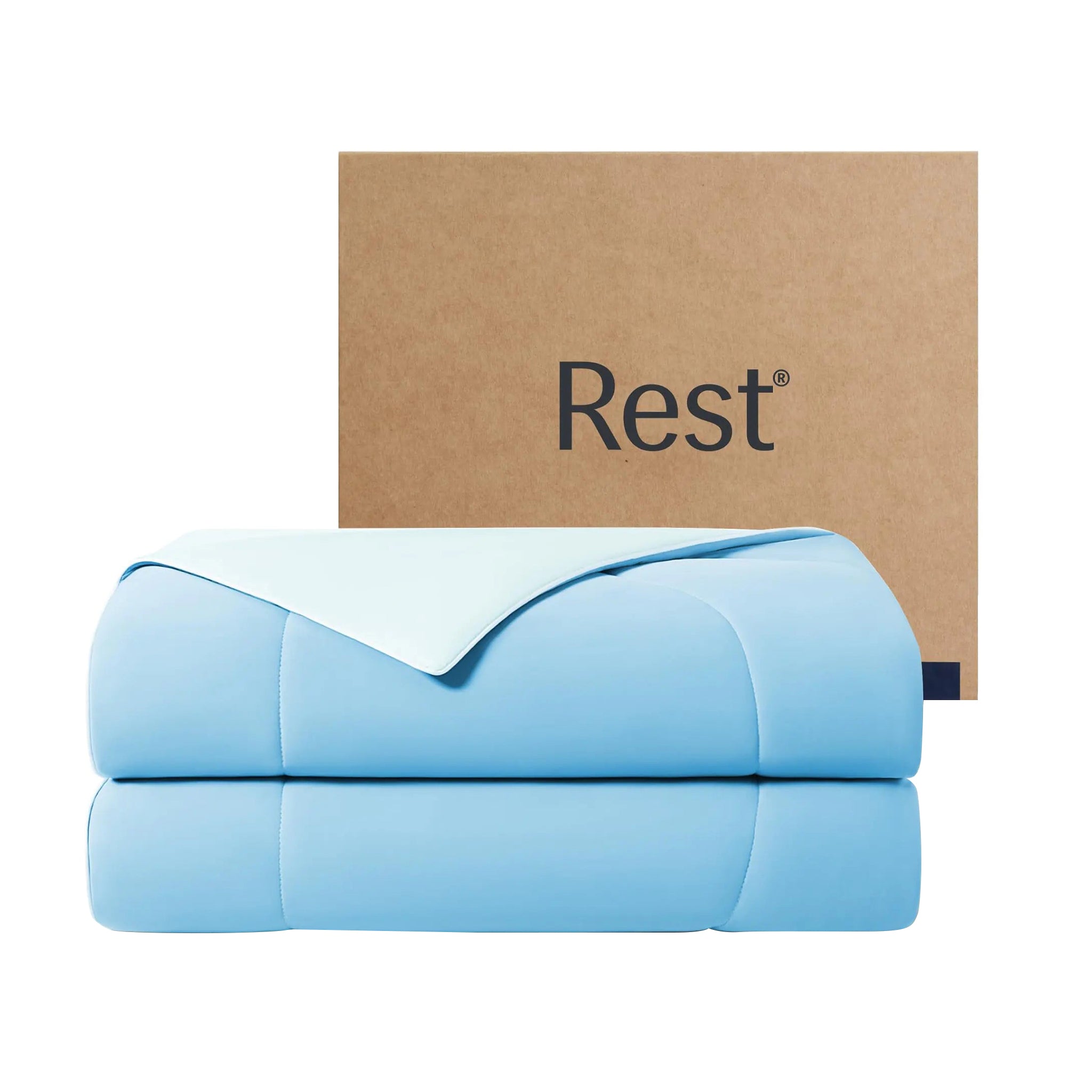 Couette rafraîchissante REST® Evercool® pour lit double ou queen size pour les dormeurs chauds Literie toutes saisons pour rester au frais en cas de transpiration nocturne Couverture légère et respirante 90"x90" Pouces Bleu Aqua
