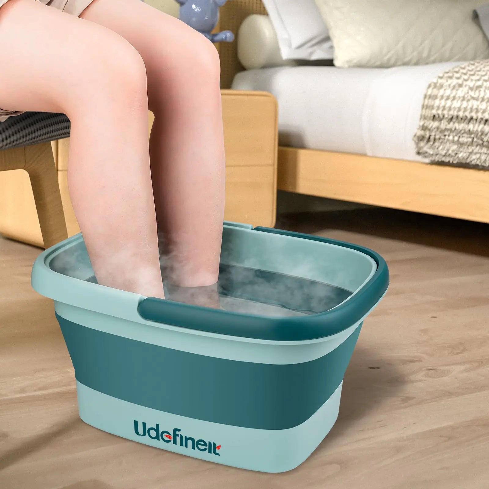 Bassin de bain à pied udefineit pliable et trempage de pied portable avec massage acupoint pour bassin de bain pour le spa de pied 15L/4 gallons de pied de bain de bain pour le bassin de bain pour le traitement du spa à la maison pédicure (vert)