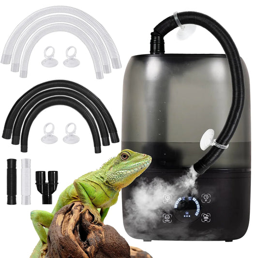 Humidificateur de reptile Oiibo avec timing 4L Grand Reptile Fogger Terrarium Humidificateurs avec tube à double extension Système de brumisation de reptile