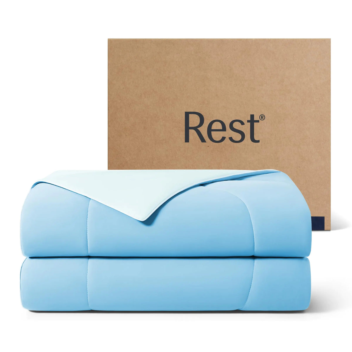 Couette rafraîchissante REST® Evercool® pour lit double ou queen size pour les dormeurs chauds Literie toutes saisons pour rester au frais en cas de transpiration nocturne Couverture légère et respirante 90"x90" Pouces Bleu Aqua