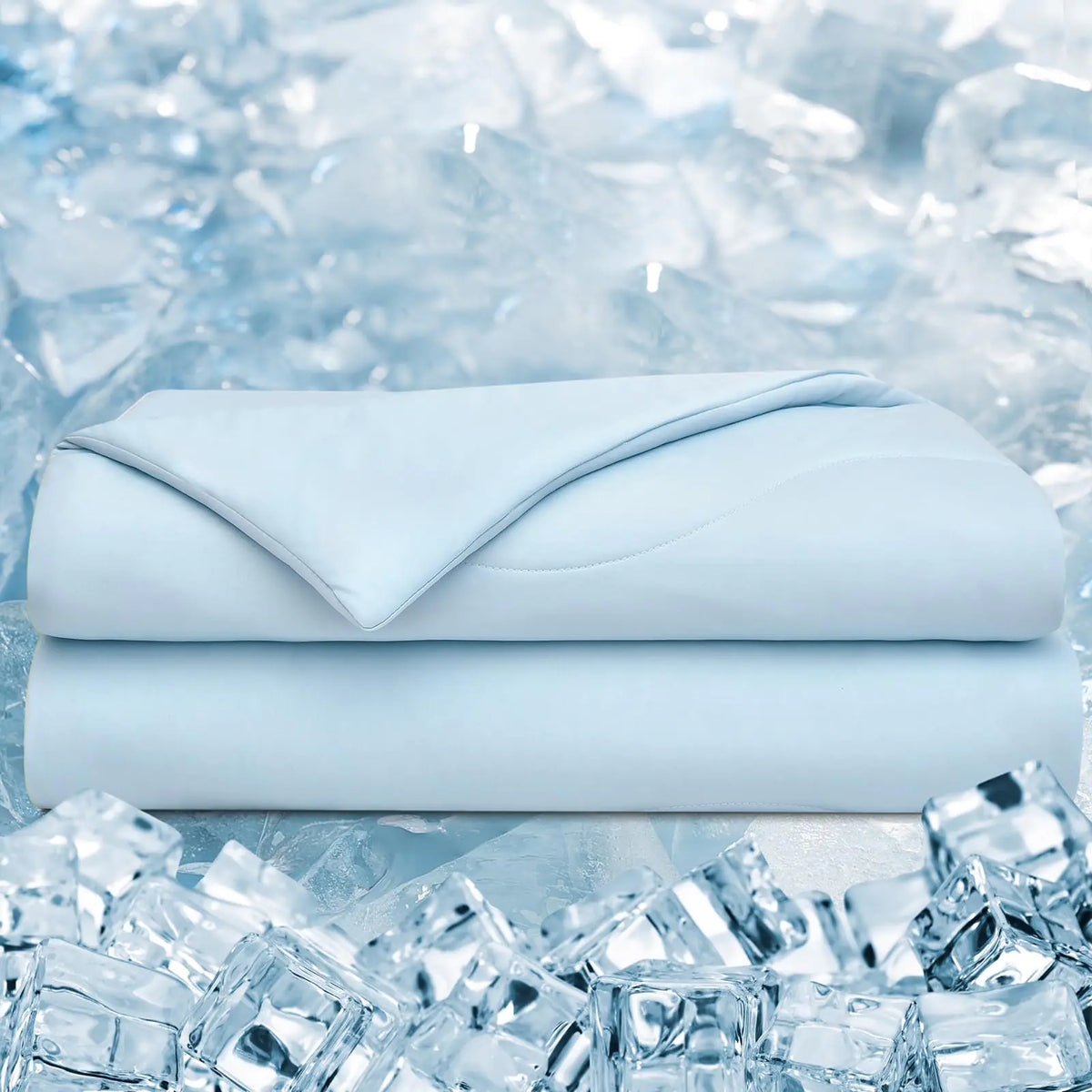 Couette rafraîchissante double PHF King pour les dormeurs chauds Couverture froide double face douce et respirante pour les sueurs nocturnes Absorbe la chaleur corporelle Q-Max&gt; 0,5 Couette d'été légère et fraîche Arc-Chill108"x90"Bleu glacier
