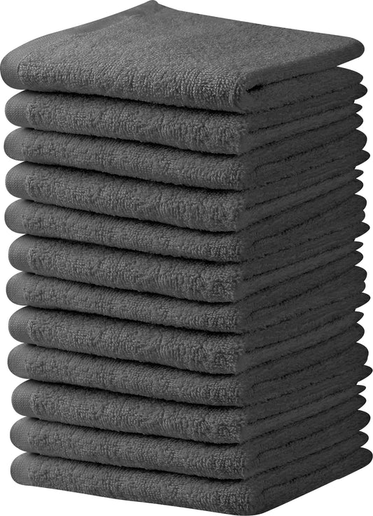 Serviette et linge Mart White Salon Pack de 12 (pas de l'épreuve de Javel 16 x 27 pouces) Serviettes très absorbantes pour le spa de beauté de gymnase de salon à main et les soins de cheveux (blanc)