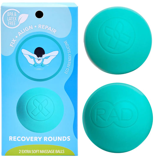RAD Recovers Route des boules de libération myofasciale (ensemble de 2) - Boules de thérapie extra-douce pour les douleurs au dos avant bras et cou - boules de massage des tissus profonds pour pieds - boules de point de pression Boules de yoga