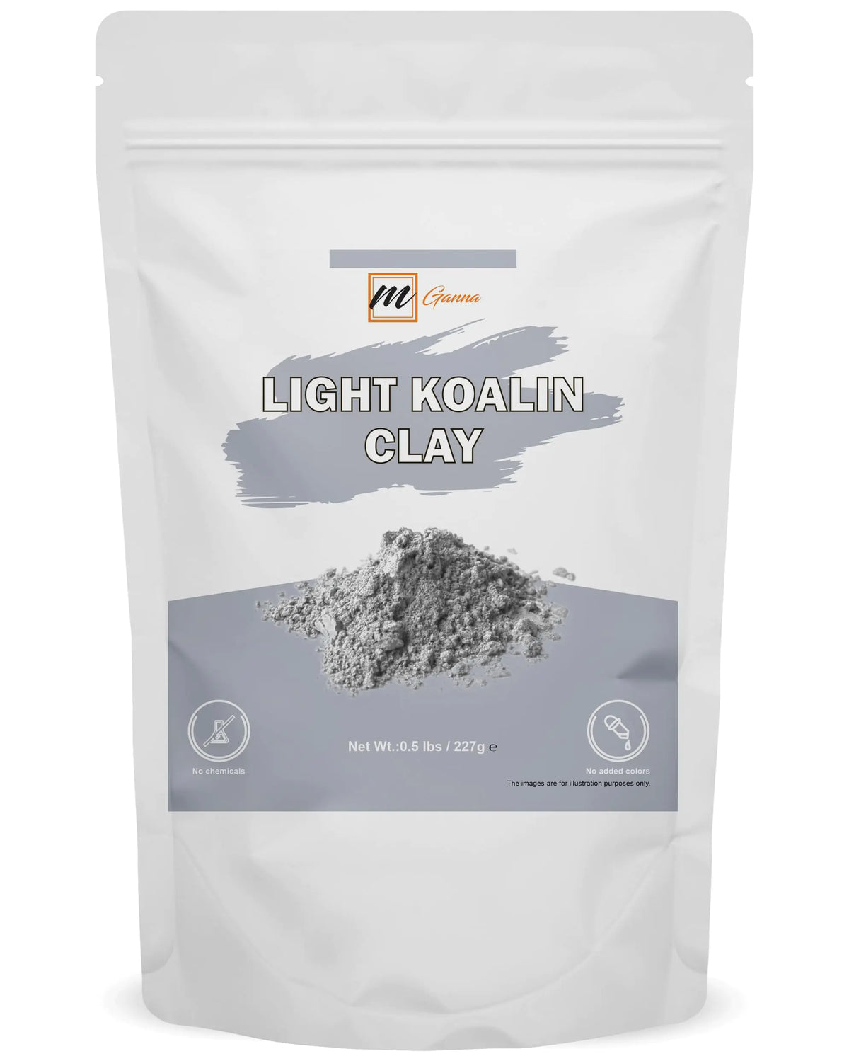 mGanna 100% Natural Light Kaolin Clay Powder for Facial Masks Creams Face Masks and Soap Making 0.5Lbs
