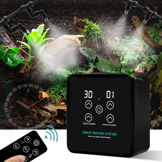 Mecesor Reptile Mister Humidificateurs Système de brumisation intelligente pour Reptile Terrarium Reptile Mister Automatic avec minuterie pour les caméléons Snakes Frog Turtle Lizard