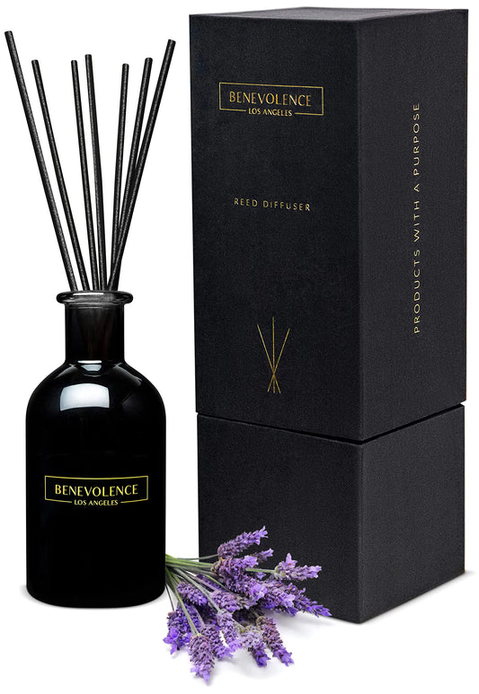 Benevolence La Reed Diffuseur Set Lavender & Eucalyptus Fragrance Diffuseur Aromathérapie Diffuseur Sceau d'huile Sticks Sticks parfumé